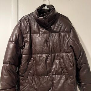 Zara Dark Brown Puffer Jacket